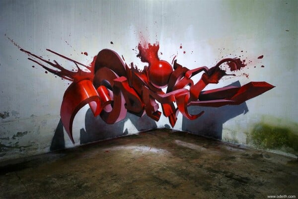 Ο Odeith κάνει τα πιο απίστευτα 3D γκραφίτι του κόσμου