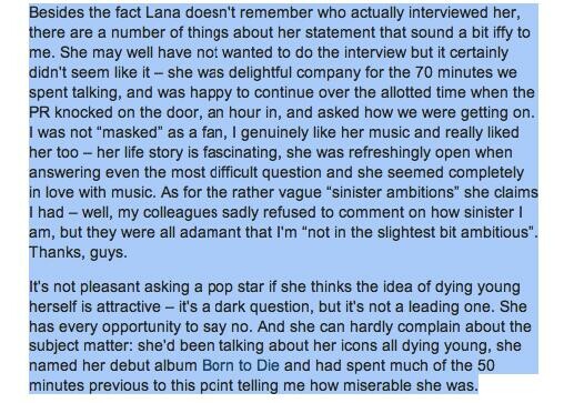 H Lana Del Rey είναι στεναχωρημένη