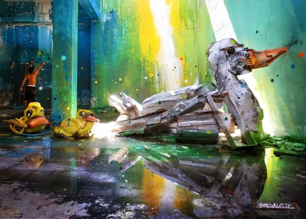 H trash art του Bordalo II