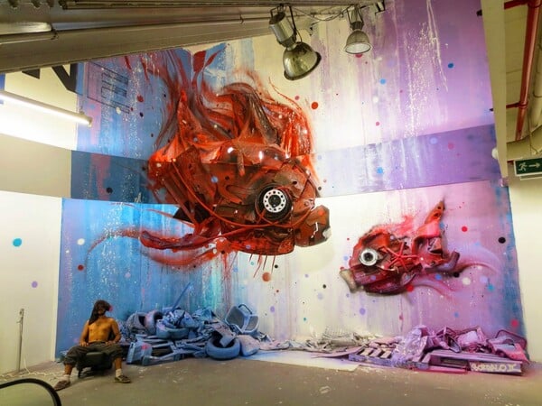 H trash art του Bordalo II 