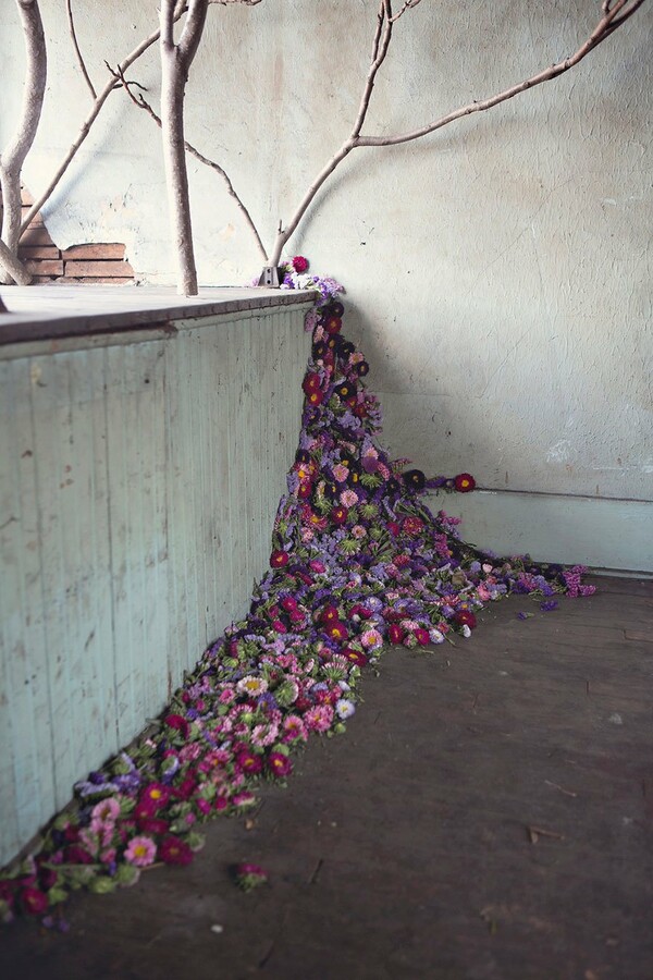Ένα εγκαταλελειμμένο σπίτι γεμάτο λουλούδια