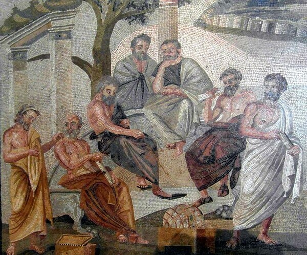 Δυο άνδρες συζητούν για τη φιλία κάτω από ένα πλατάνι, στην Αθήνα του 370 π.Χ.