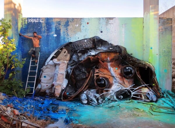 H trash art του Bordalo II