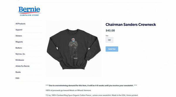 Ο Μπέρνι Σάντερς ξεπούλησε μπλουζάκια & πουλόβερ με το meme του κερδίζοντας 1,8 εκατ. δολάρια - Θα τα δώσει σε άπορους