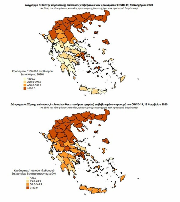 Κορωνοϊός: Ο «χάρτης» των 3.038 νέων κρουσμάτων - Στο «κόκκινο» Αττική, Θεσσαλονίκη και Λάρισα