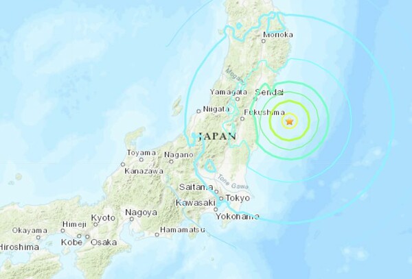 Ιαπωνία: Σεισμός 7,1 Ρίχτερ ανοικτά της Φουκουσίμα