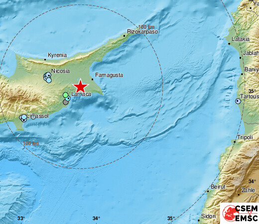 Ισχυρός σεισμός στην Κύπρο