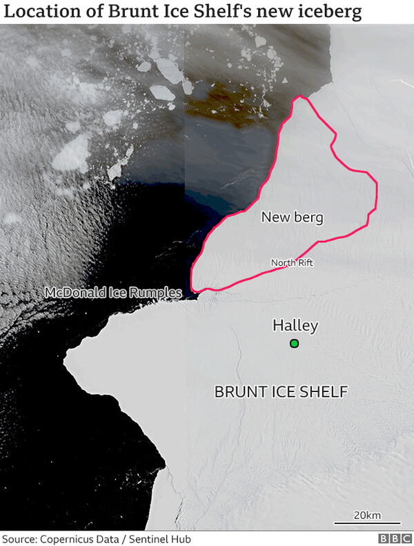 Ένα τεράστιο παγόβουνο αποσπάστηκε από την Ανταρκτική