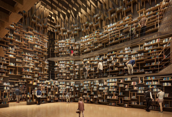 Η πιο θεατρική βιβλιοθήκη του κόσμου στο Τόκιο από τον Κένγκο Κούμα