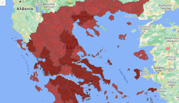 Lockdown: Ο νέος χάρτης των μέτρων- «Κόκκινη» όλη η Ελλάδα