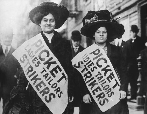 Two Garment Workers Picketing