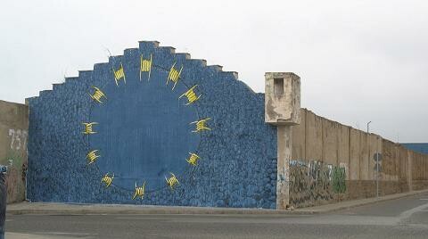 Ένα γκράφιτι για την Ευρώπη και το μεταναστευτικό, δημιουργήθηκε πριν λίγες μέρες