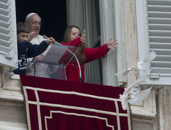 Koράκι και γλάρος επιτέθηκαν στα περιστέρια ειρήνης που απελευθέρωσε ο Πάπας