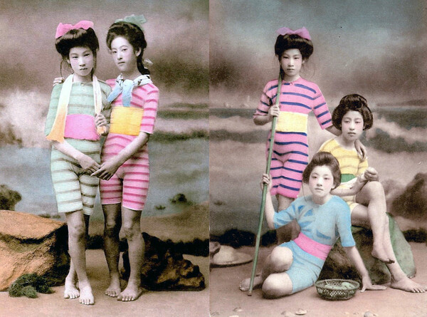 Η φαντασιωμένη θάλασσα. Γκέισες και Μάικο (δόκιμες) της εποχής Meiji (1886 - 1912) με περιβολή παραλίας.
