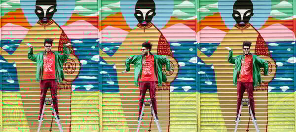 Ο Βραζιλιάνος street artist Rimon Guimarães ζωγράφισε στην Ευριπίδου ένα έργο για την προσφυγική κρίση.
