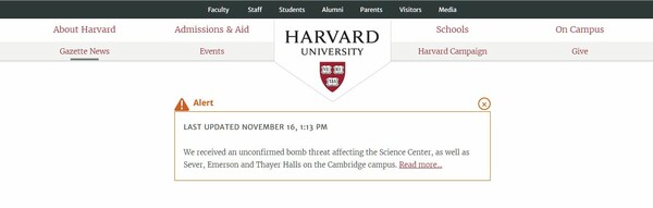 Συναγερμός για βόμβα στο Harvard