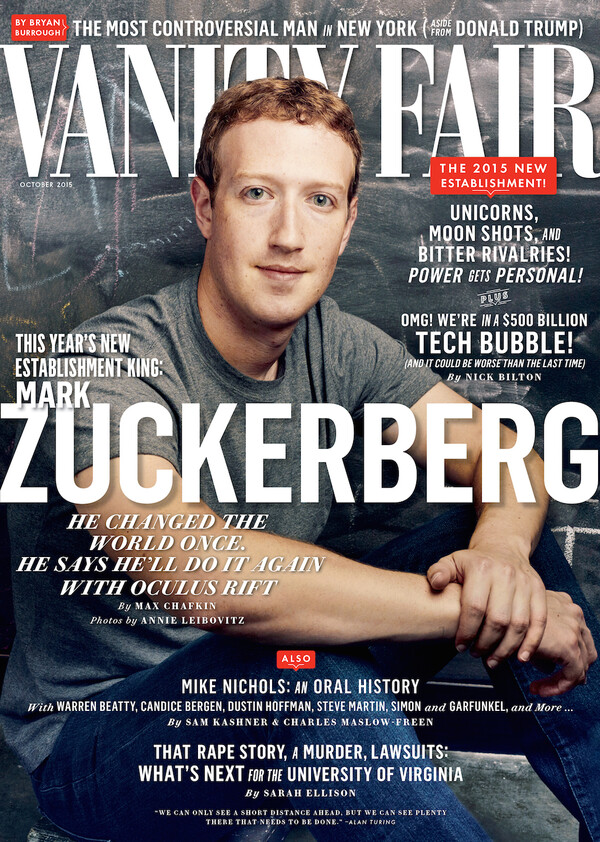 Ο Mark Zuckerberg στο εξώφυλλο του Vanity Fair και στην κορυφή της λίστας των innovators της χρονιάς