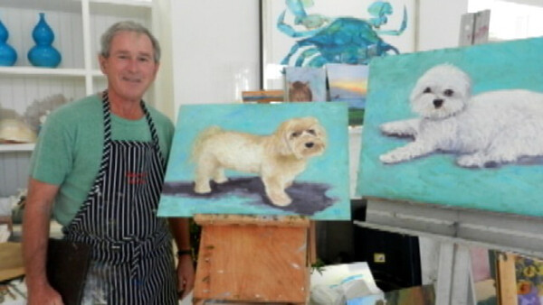 O ζωγράφος Τζορτζ Μπους έτοιμος για την πρώτη του έκθεση στο Τέξας
