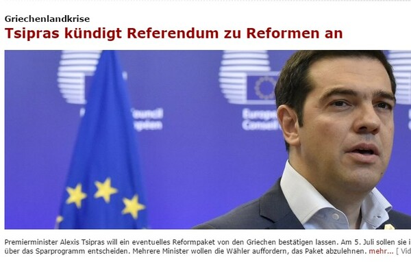 Τα πρώτα σχόλια του γερμανικού Τύπου για την ανακοίνωση δημοψηφίσματος