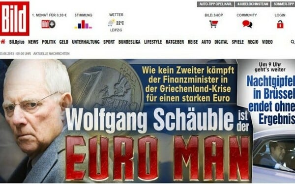 H Bild με ύμνους στον "Euroman" Σόιμπλε