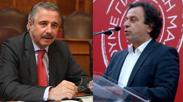 Άγριος καυγάς βουλευτών ΣΥΡΙΖΑ - ΠΑΣΟΚ στο περιστύλιο της Βουλής
