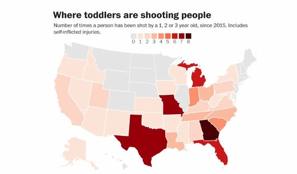 Washington Post: Σοκαριστικά στοιχεία για περιστατικά με νήπια που εμπλέκονται σε πυροβολισμούς