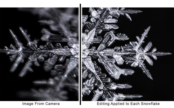 400 διαφορετικές νιφάδες χιονιού και 2.500 ώρες εργασίας για μια μοναδική καλειδοσκοπική φωτογραφία