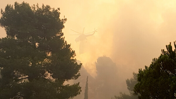 Εύβοια: Ολονύχτια μάχη με τις φλόγες θα δώσουν οι πυροσβέστες για να μη φτάσει η φωτιά στη Λίμνη