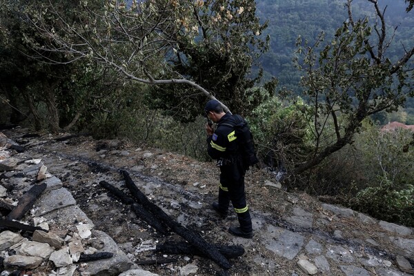 Τα καμένα σπίτια στο γραφικό, ορεινό Καζαβίτι της Θάσου
