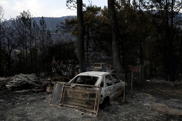Τα καμένα σπίτια στο γραφικό, ορεινό Καζαβίτι της Θάσου