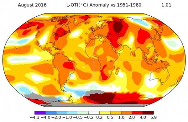 Eπιβεβαιώνεται ότι ο Αύγουστος ήταν ο πιο ζεστός μήνας στα χρονικά (όχι όμως στην Ευρώπη)