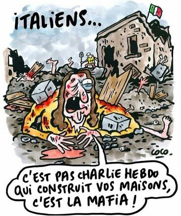 Σκίτσο του Charlie Hebdo παρομοιάζει τα θύματα του σεισμού στο Αματρίτσε με μακαρονάδες κι εξοργίζει