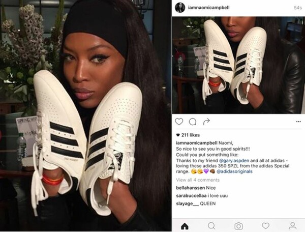 H Nαόμι Κάμπελ προσπαθεί να προωθήσει την adidas στο instagram και κάνει επική γκάφα