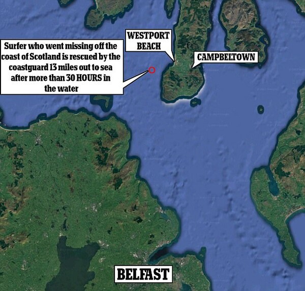 Σκωτία: Αυτός ο σέρφερ διασώθηκε έπειτα από περισσότερες από 30 ώρες στη θάλασσα
