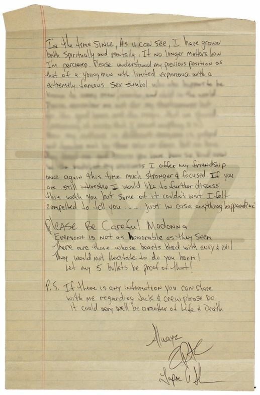 Το γράμμα του Tupac στη Madonna που εξηγεί πως τη χώρισε επειδή ήταν λευκή
