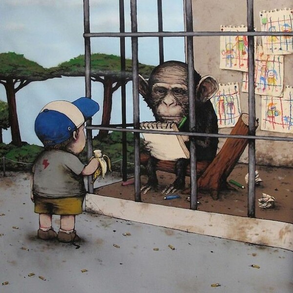 Ο αιρετικός Dran αποκαλείται «ο Γάλλος Banksy» και δημιουργεί σχέδια που σε βάζουν σε σκέψεις