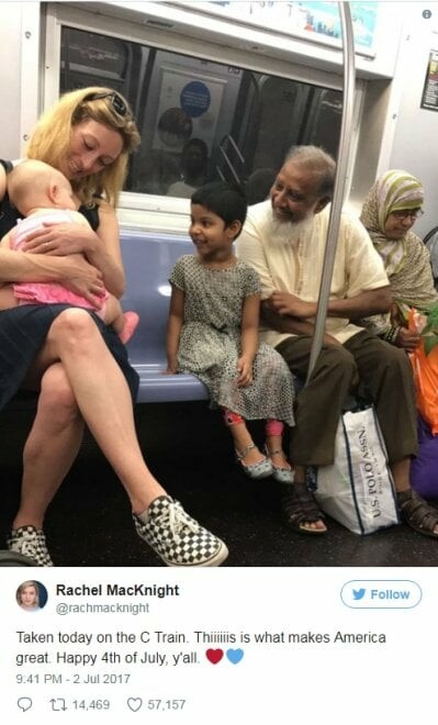 Αυτό θα κάνει την Αμερική μεγάλη και πάλι-Μια φωτογραφία από το μετρό εχει γίνει ύμνος στη διαφορετικότητα