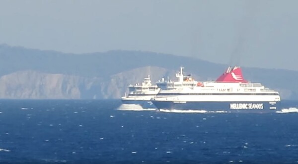 Blue Star Naxos και Nissos Mykonos «κοντράρονται» στο Αιγαίο - ΒΙΝΤΕΟ