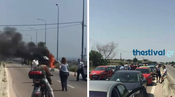 Απανθρακώθηκε οδηγός στο όχημά του στην Ε.Ο. Θεσσαλονίκης - Μουδανίων