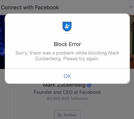 Και να τι συμβαίνει αν προσπαθήσετε να μπλοκάρετε τον Μαρκ Ζούκερμπεργκ