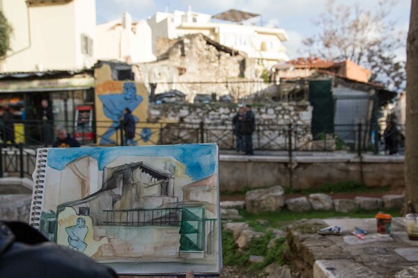 Σκιτσάροντας στο κέντρο της Αθήνας με τους «Urban Sketchers Athens»