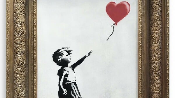 Σοκ σε δημοπρασία του Sotheby's - Πανάκριβο έργο του Banksy αυτοκαταστράφηκε ενώ είχε μόλις πουληθεί