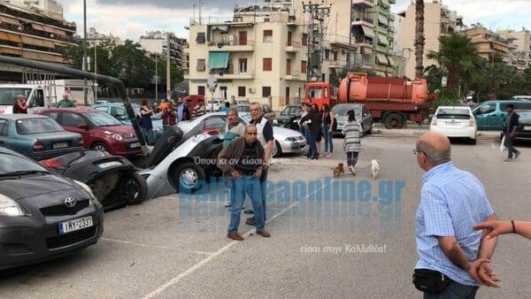 Πρωτόγνωρες εικόνες στην Καλλιθέα- «Βούλιαξε» το πάρκινγκ στον ΗΣΑΠ του Ταύρου