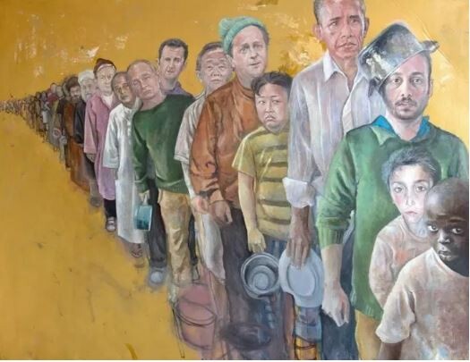 O καλλιτέχνης από τη Συρία που ζωγραφίζει τους ηγέτες του κόσμου ως πρόσφυγες