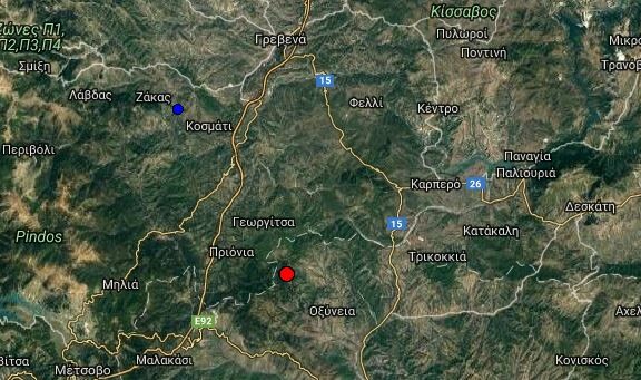 Σεισμός 3,8 Ρίχτερ κοντά στα Γρεβενά