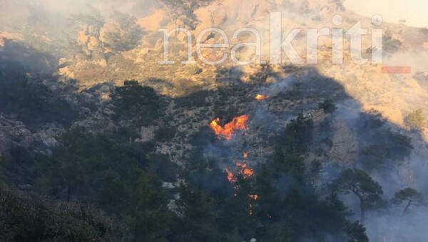 Περιορίστηκε το μεγάλο μέτωπο της φωτιάς στην Ιεράπετρα