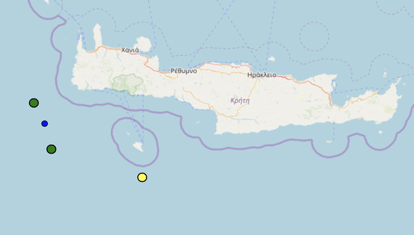 Σεισμός 3,6 Ρίχτερ ανοικτά της Κρήτης