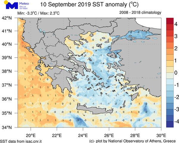 Meteo: Πιο κρύα τα νερά στο Αιγαίο από το συνηθισμένο