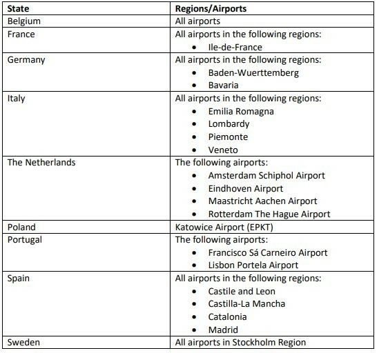 EASA: Η «μαύρη λίστα» των αεροδρομίων- Σε 34 χώρες με υψηλό κίνδυνο μετάδοσης κορωνοϊού