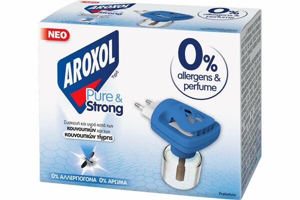 AROXOL Pure & Strong: Αποτελεσματική προστασία από έντομα με 0% αλλεργιογόνα και 0% άρωμα